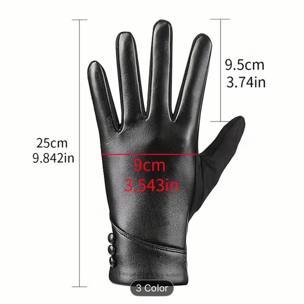 Genuine Leather Burgundy Red Woman’s Gloves Touchscreen and Cashmere Lining